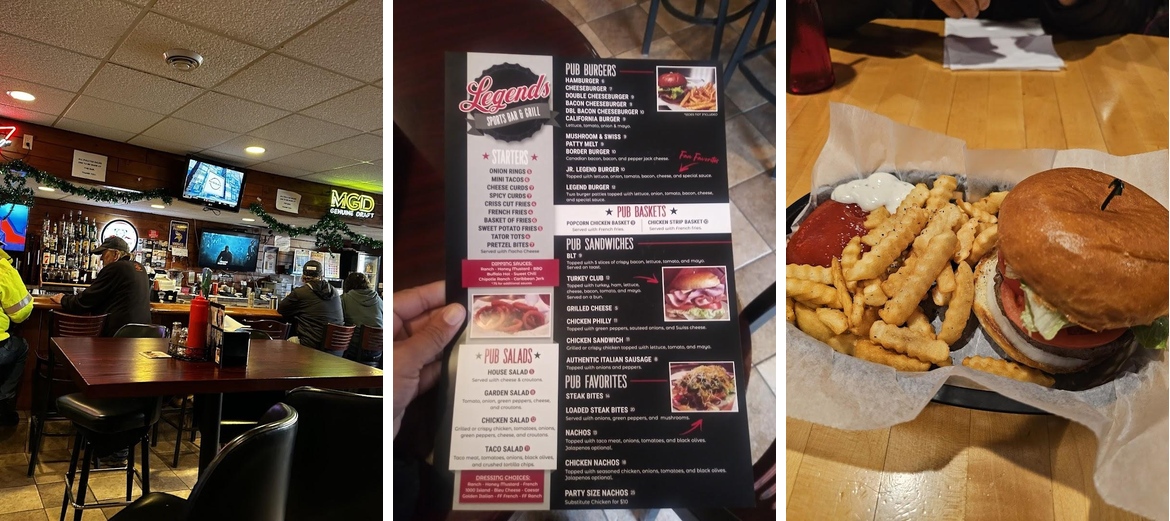 Legends Sports Pub & Grill Menu