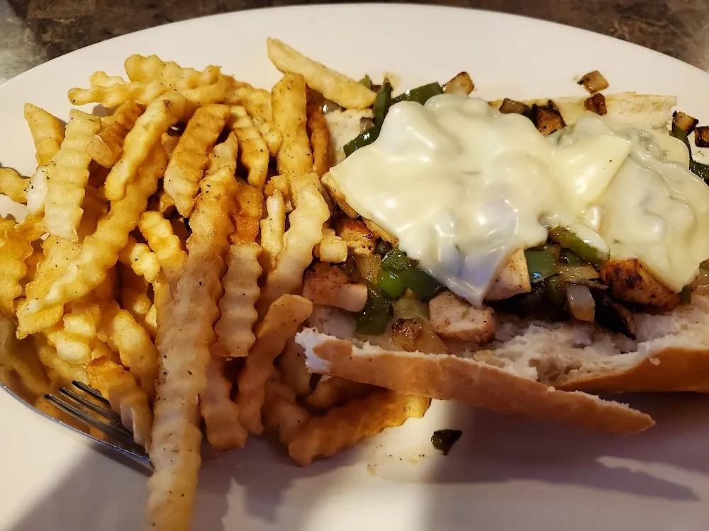 Chicken Philly and Fries