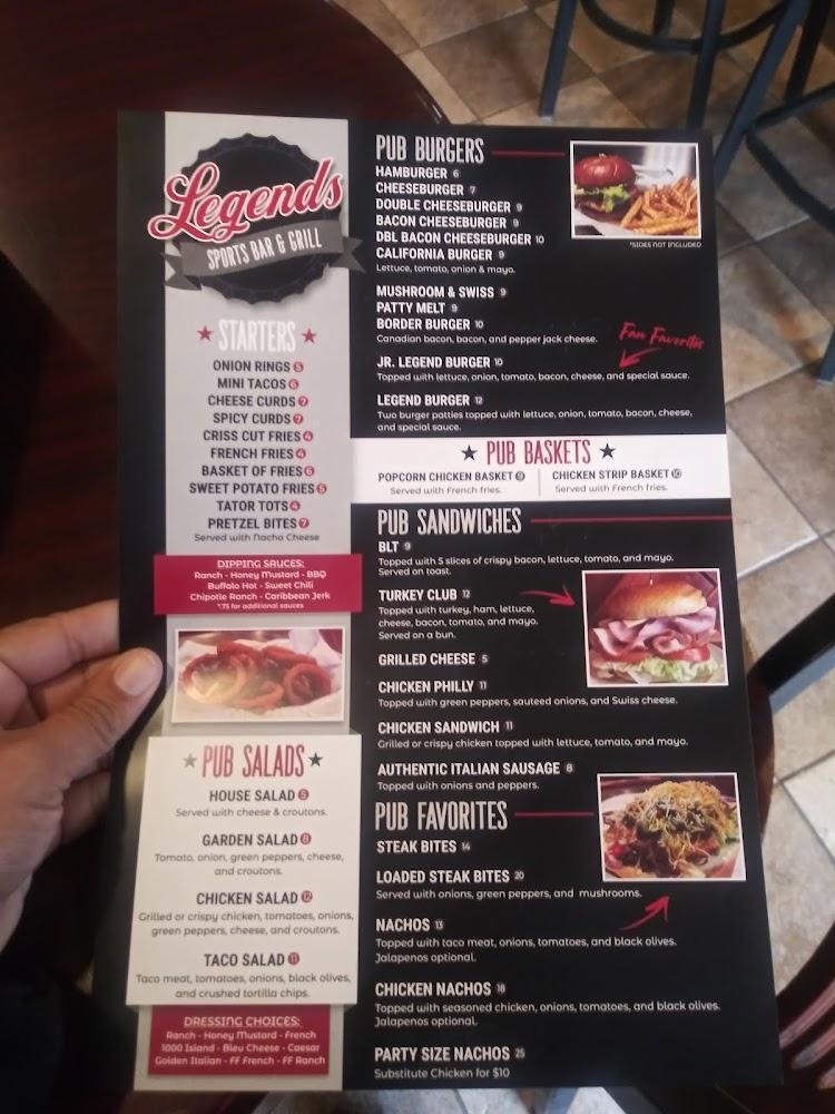 Legends Sports Pub & Grill Menu image 1